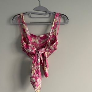 pink butterfly print tank